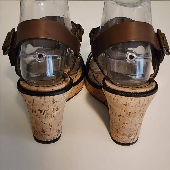 See By Chloe Brown Leather Wedge Sandals size 38 / US 7.5 - Picture 6 of 9